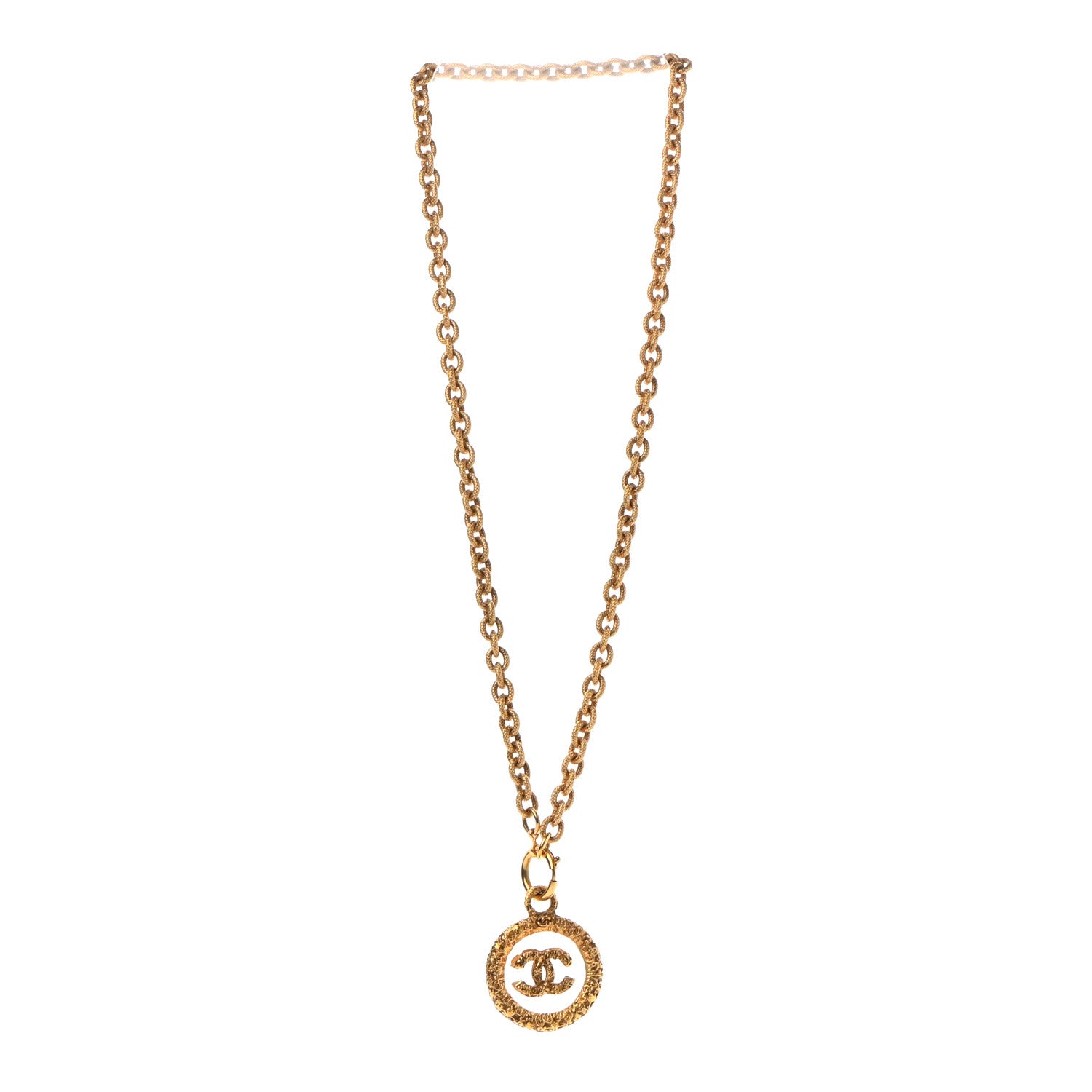 Chanel CC Pendant Long Necklace Gold 4 of 6