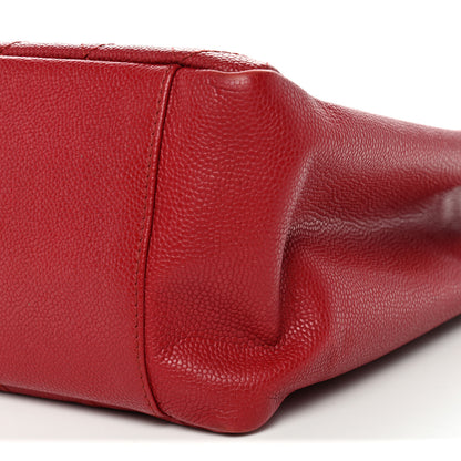 Chanel Caviar Quilted Grand Shopping Tote GST Red 11 of 14