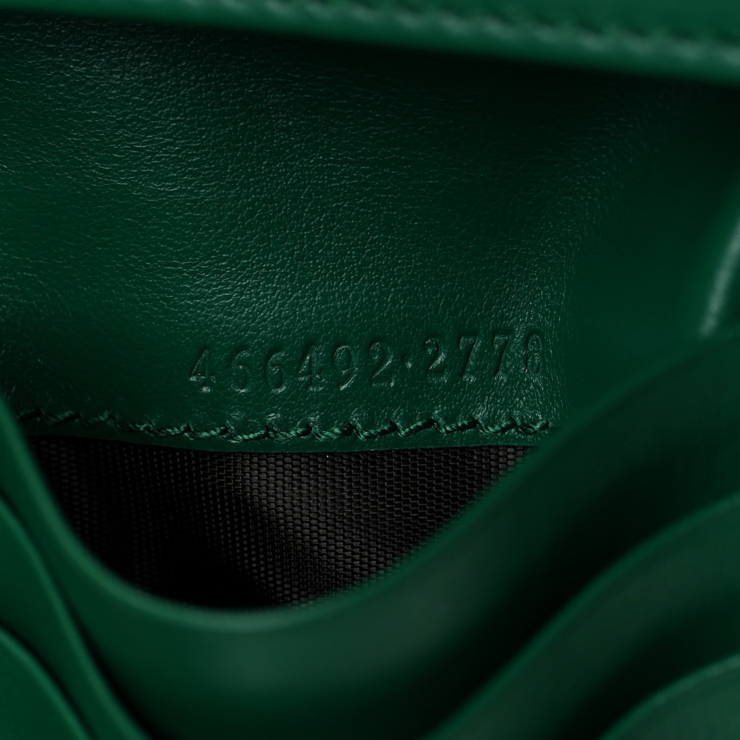 Gucci Calfskin Matelasse GG Marmont Card Case Wallet Emerald 7 of 7