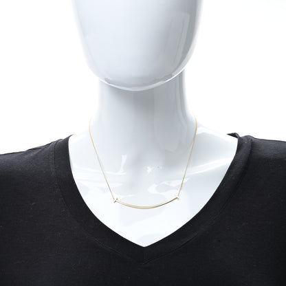 Tiffany 18K Yellow Gold Large T Smile Pendant Necklace 3 of 5