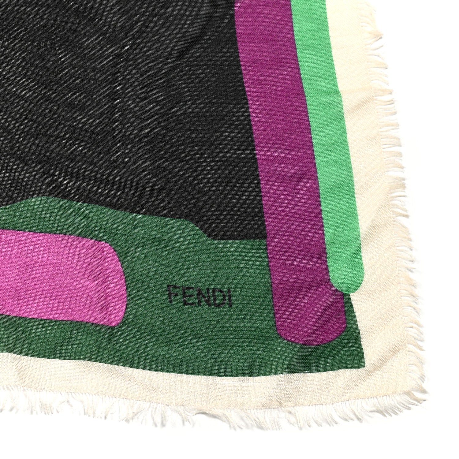 Fendi Silk Wool Fringe Monster Scarf 2 of 6