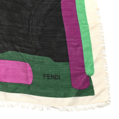 Fendi Silk Wool Fringe Monster Scarf 2 of 6