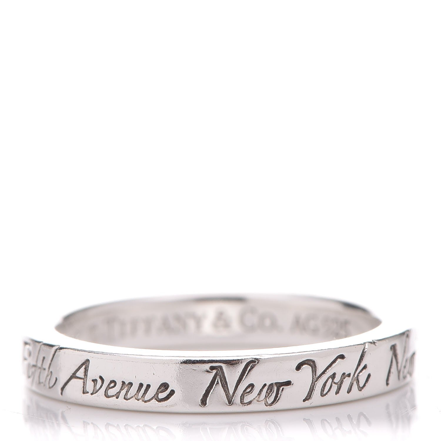 Tiffany Sterling Silver Notes Narrow Ring 48 4.25 1 of 8