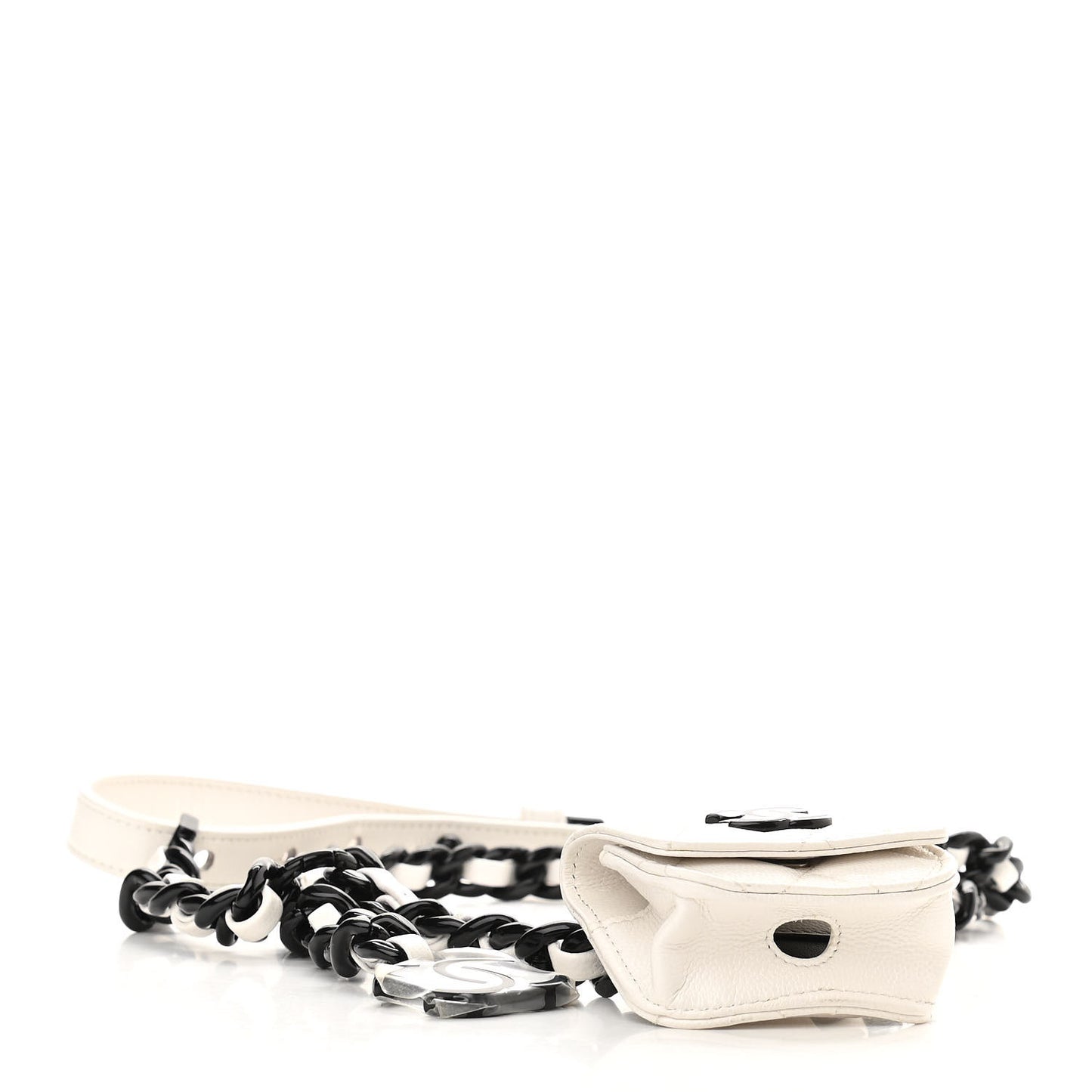 Caviar Quilted Airpods Pro Holder Belt White