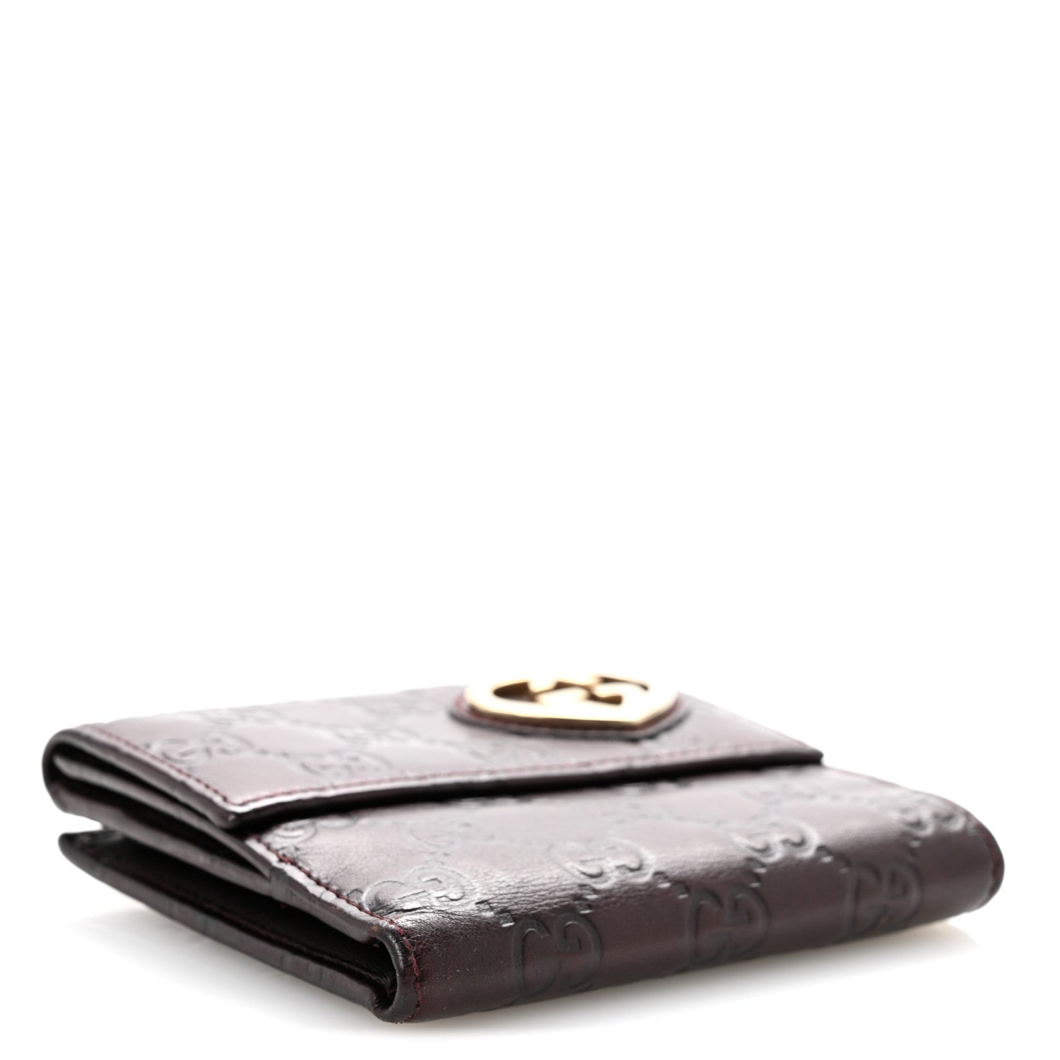 Gucci Guccissima Lovely Heart French Flap Wallet Brown 4 of 12