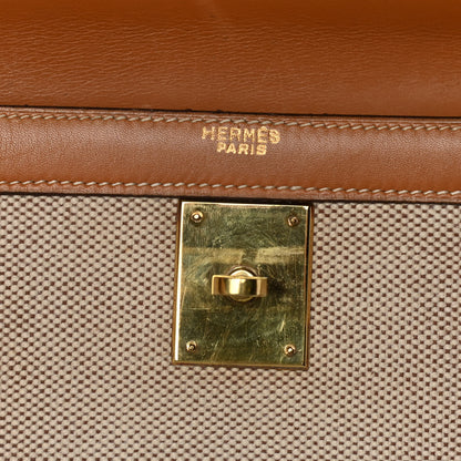 Hermes Peau Porc Toile Kelly Sellier 32 Gold 9 of 29