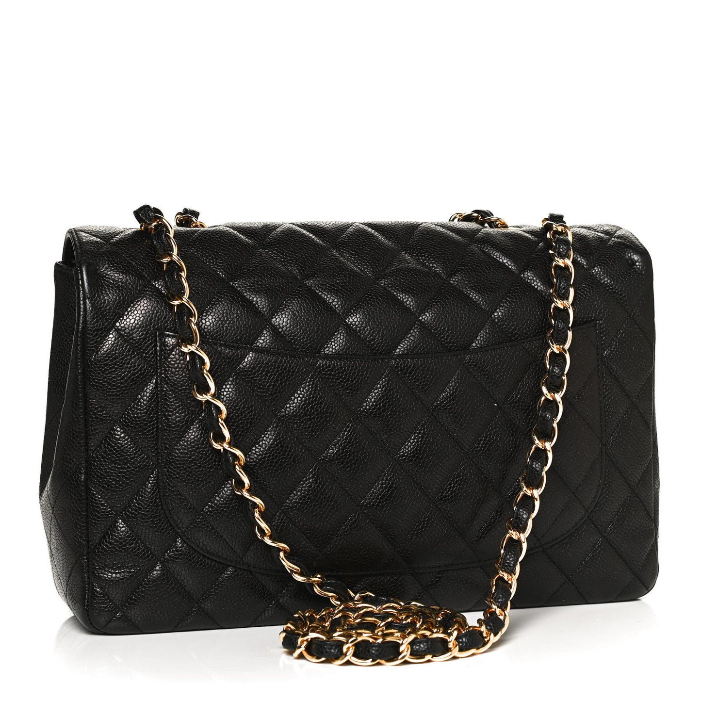 Caviar Quilted Jumbo Single Flap Black