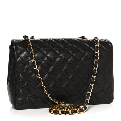 Chanel Caviar Quilted Jumbo Single Flap Black 2 of 9