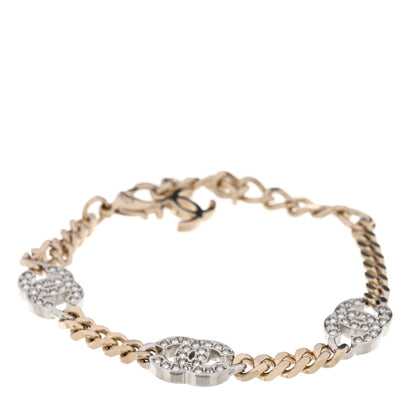 Chanel Crystal CC Chain Bracelet Gold Silver 1 of 4