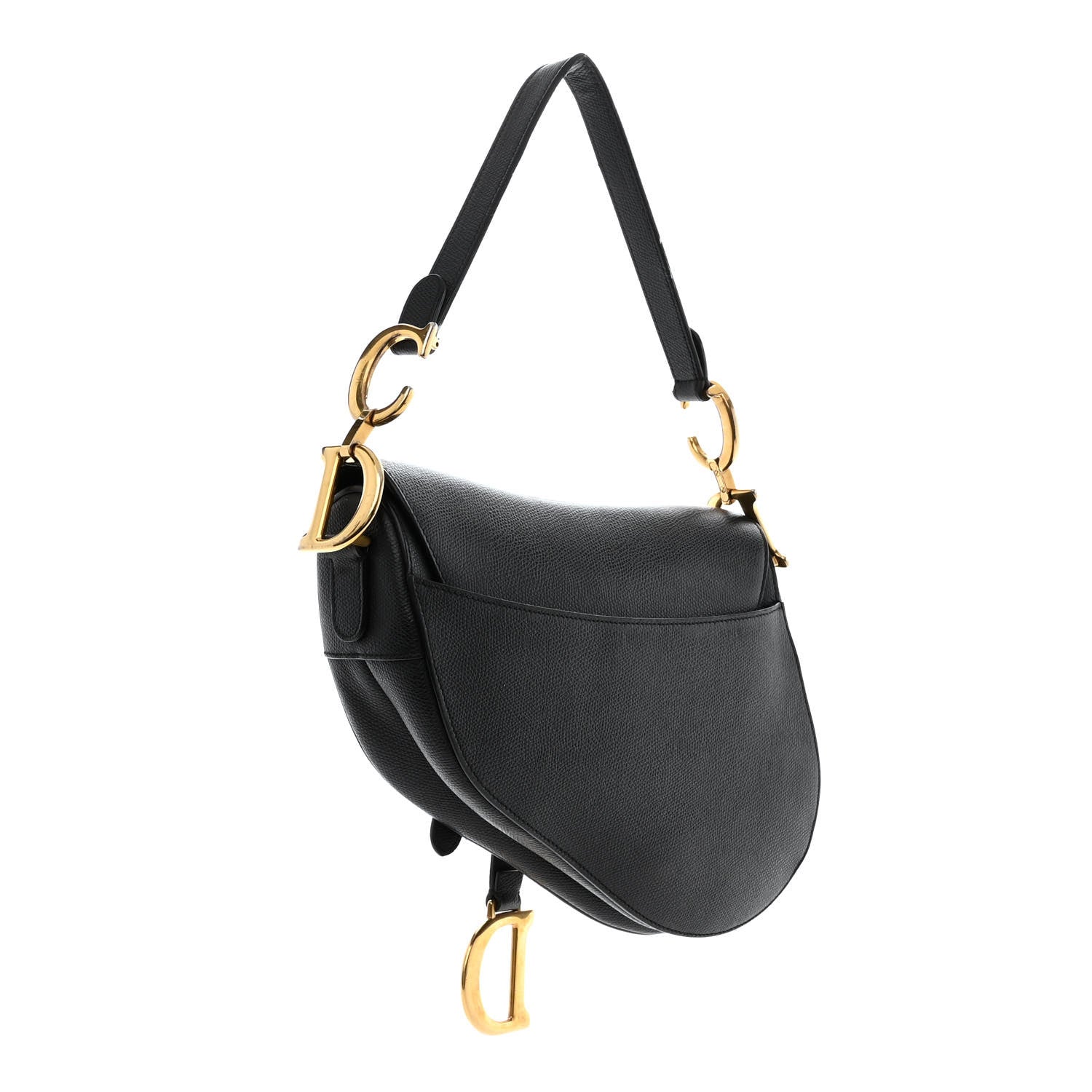 Christian Dior Grained Calfskin Saddle Bag Black 3 of 14