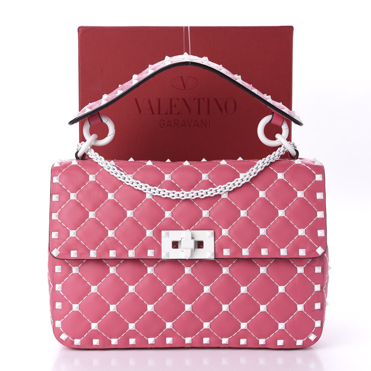 Lambskin Medium Free Rockstud Spike Shoulder Bag Shadow Pink