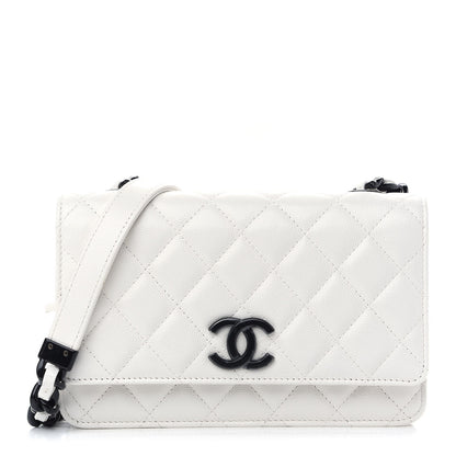 Chanel Caviar Quilted My Everything Wallet On Chain WOC White 1 of 10