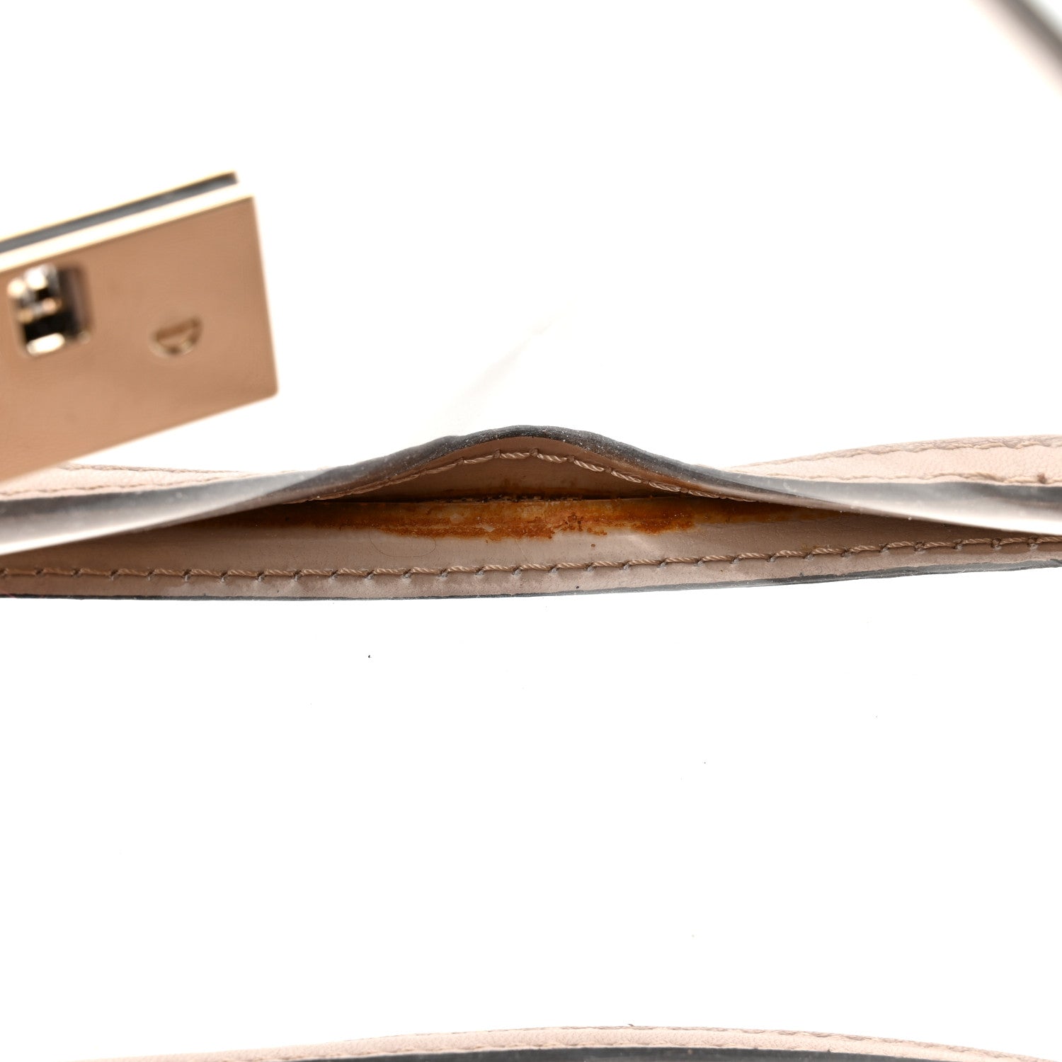 Valentino Garavani PVC Nappa Naked Small Glam Lock Rockstud Flap Poudre 9 of 10