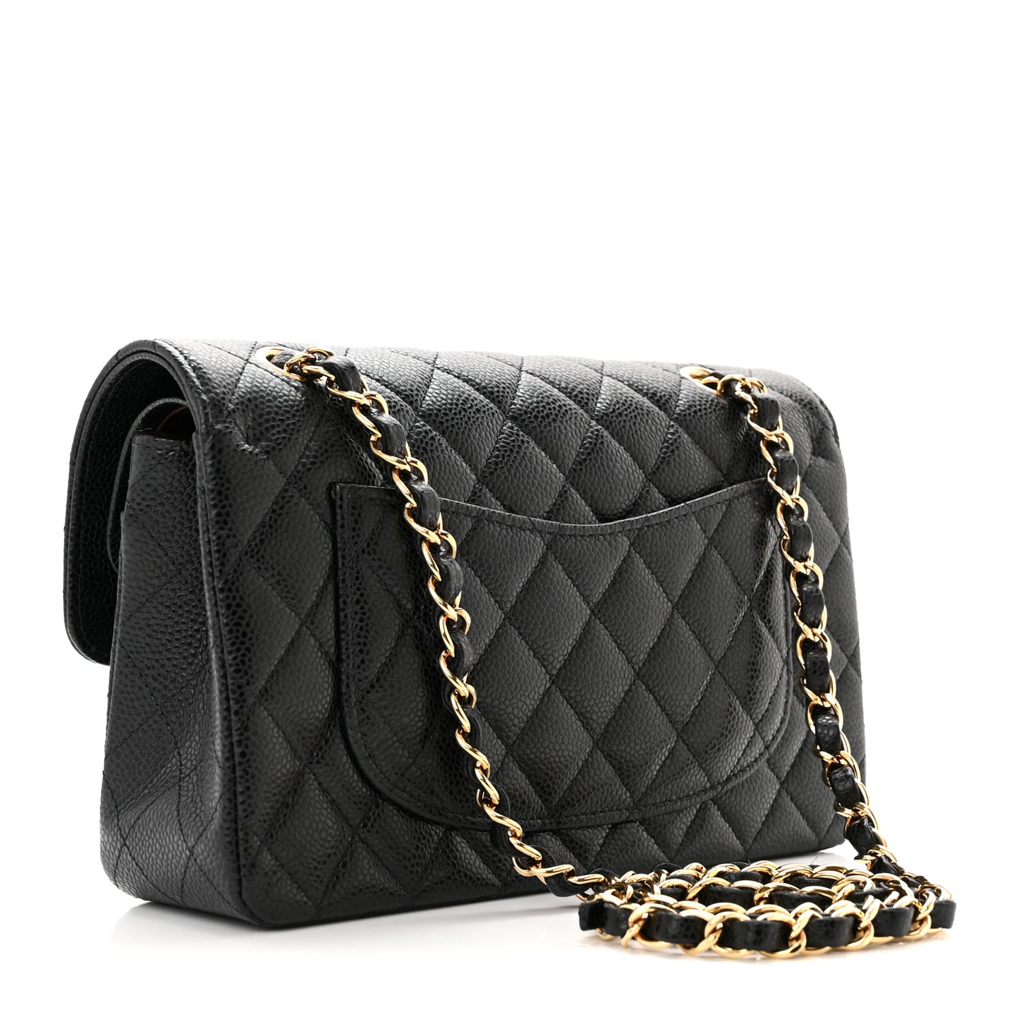 Caviar Quilted Small Double Flap Black