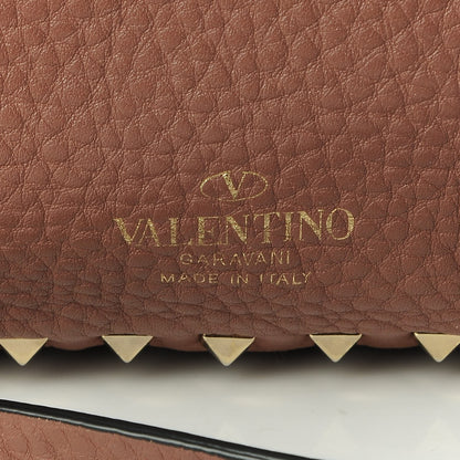 Valentino Garavani Grained Calfskin Medium Rockstud Reversible Tote Dark Rose Grey 8 of 16