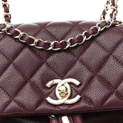 Chanel Shiny Caviar Quilted Medium Duma Pockets Drawstring Backpack Dark Burgundy 8 of 11