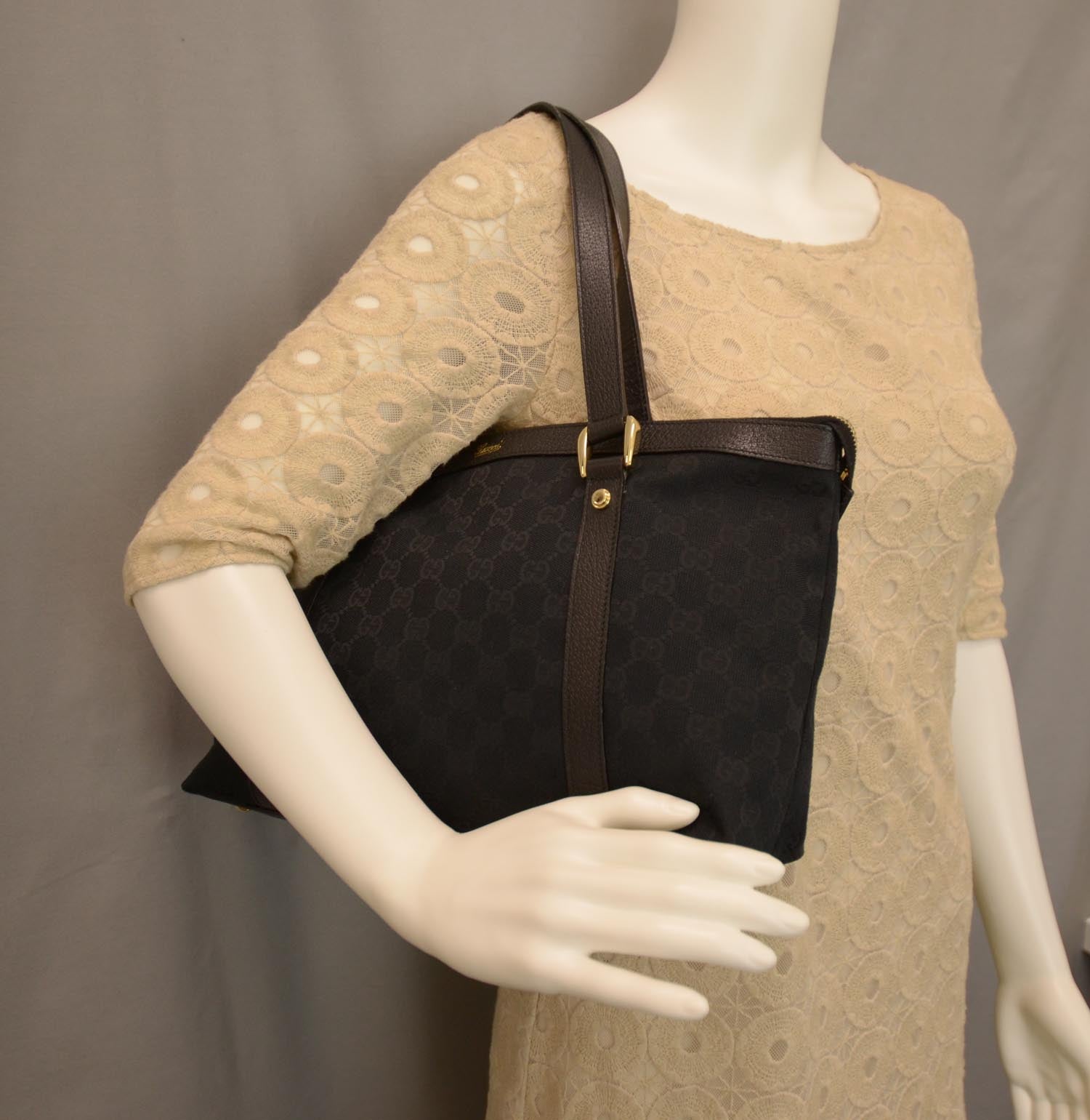 Gucci Monogram Abbey Medium Tote Black 2 of 8