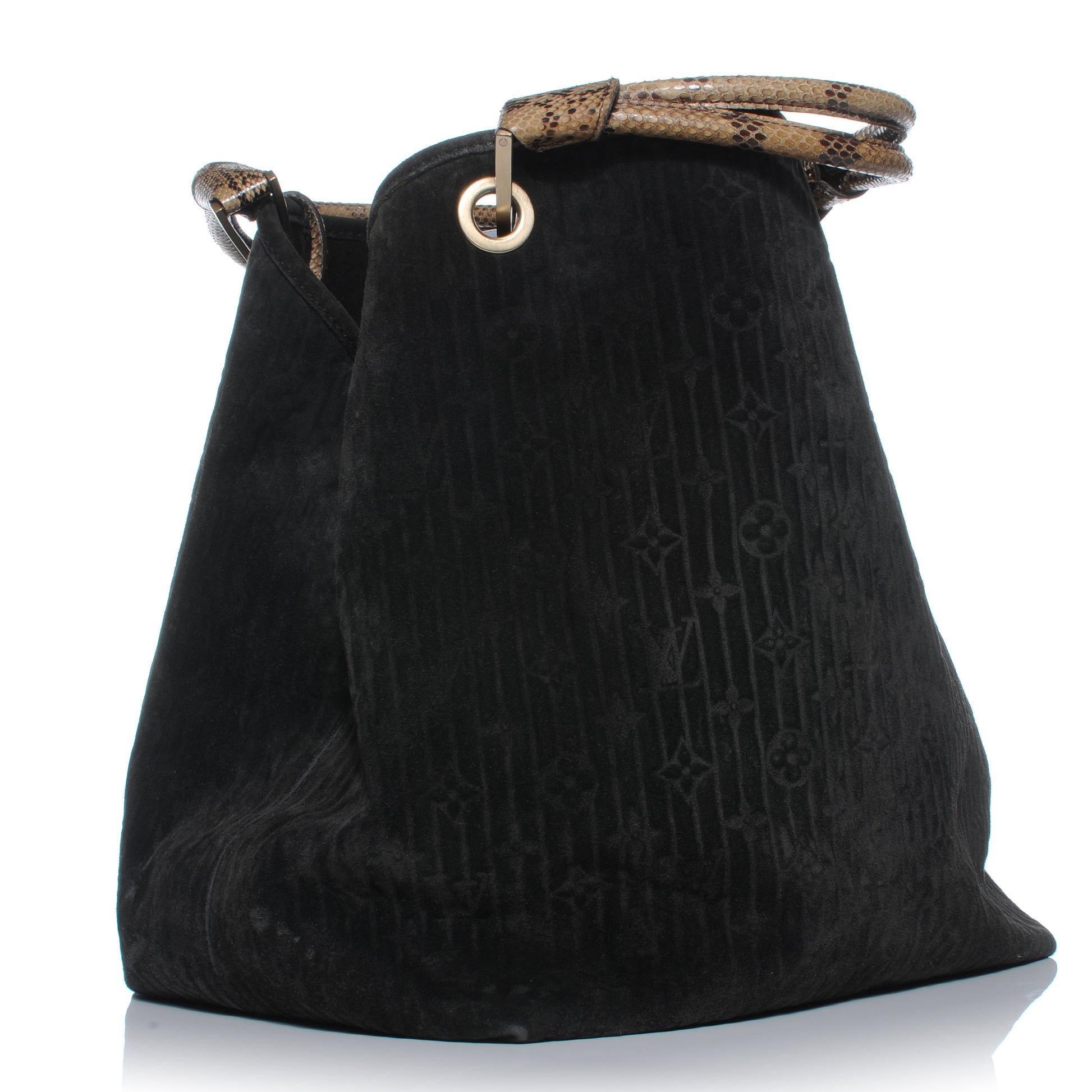 Louis Vuitton Suede Python Monogram Whisper GM Khol 3 of 7