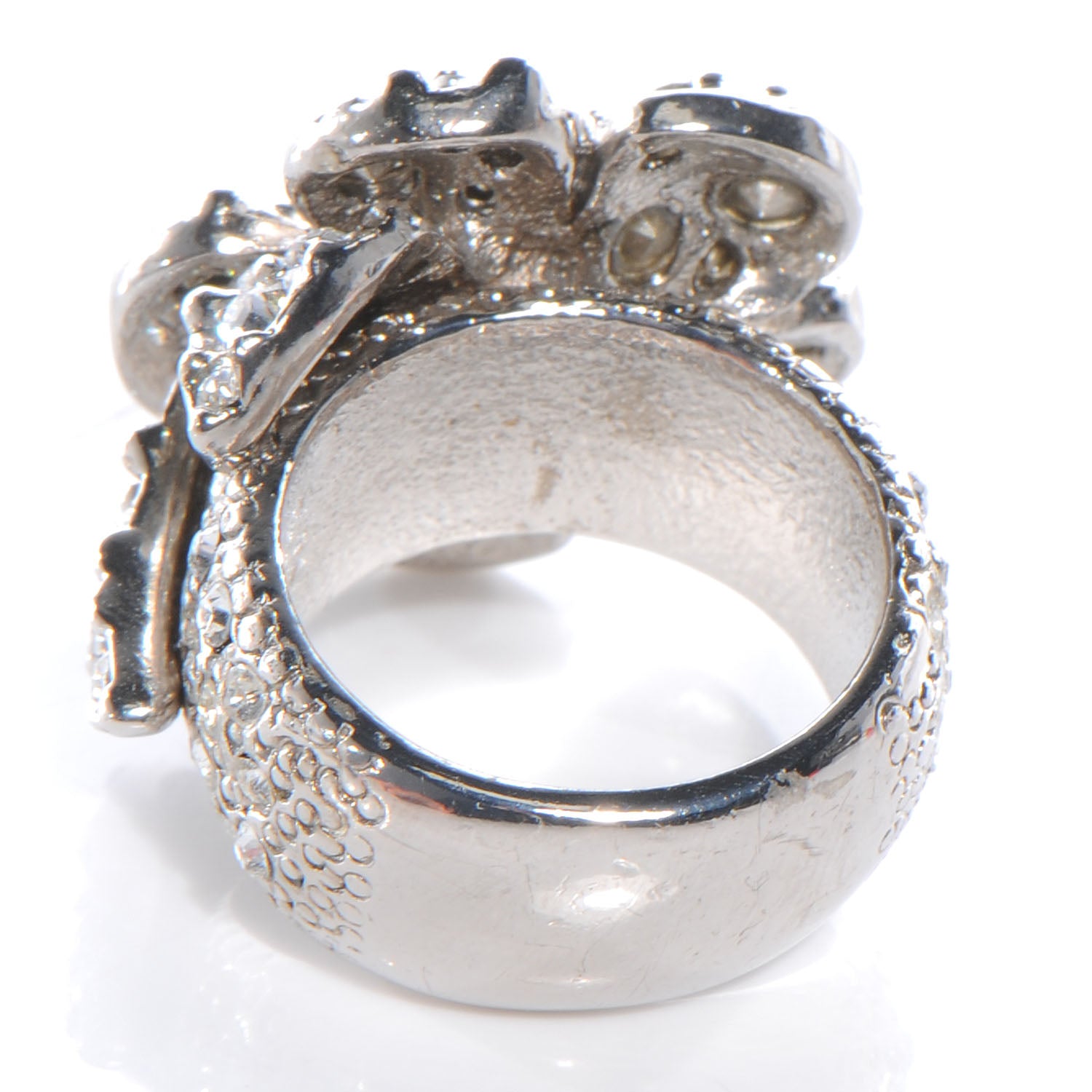Chanel Swarovski Crystal Camellia Ring 6.5 5 of 5