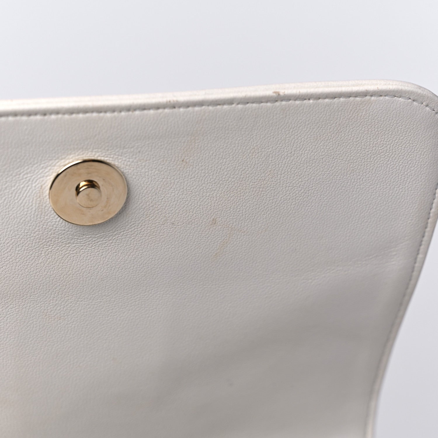 Chanel Lambskin CC Mania Flap Bag White 9 of 12