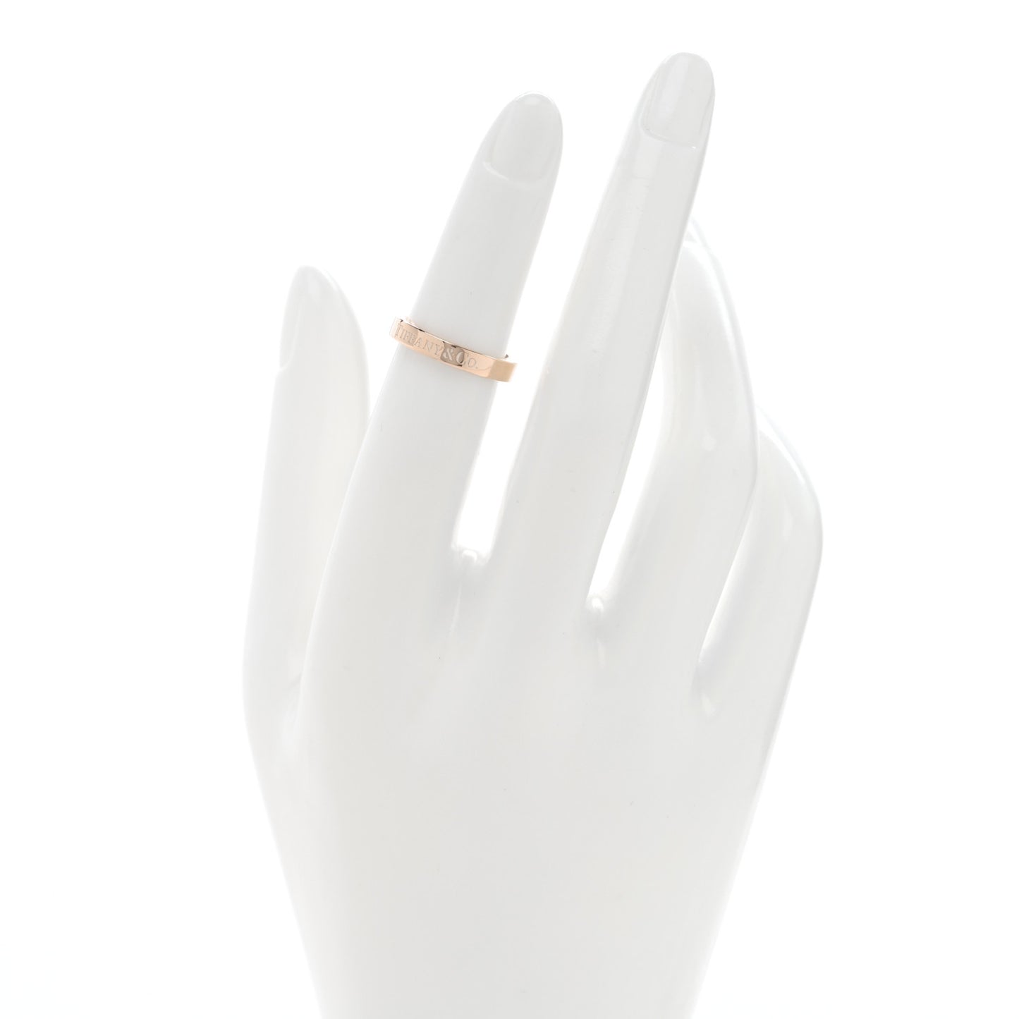 18K Rose Gold Logo Band Ring 48 4.5