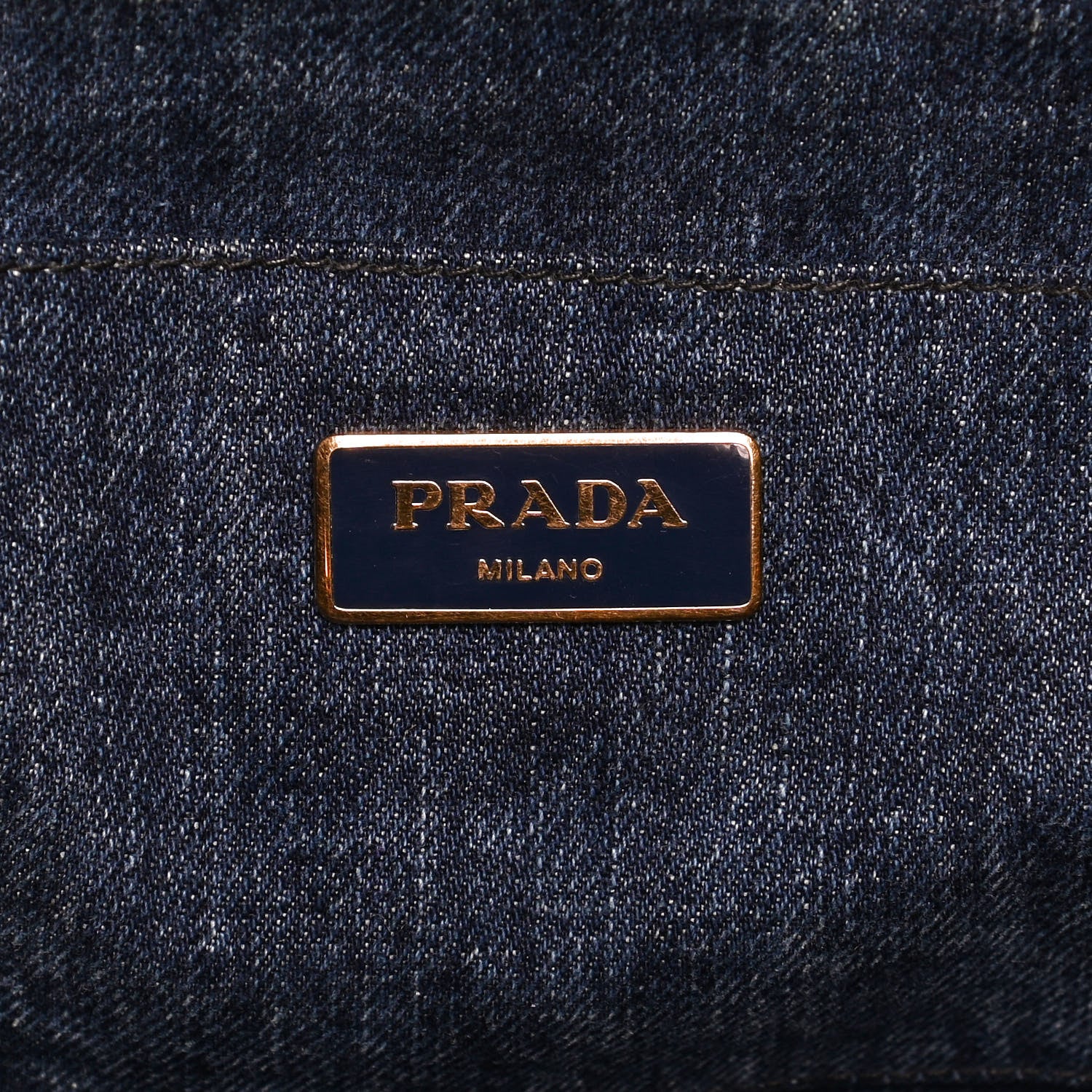 Prada Denim Logo Tote Bleu 5 of 11