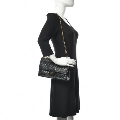 Chanel Lambskin Quilted Medium Double Flap Black 2 of 15