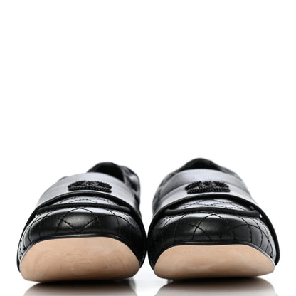 Chanel Laminated Lambskin Womens Quilted Elastic CC Moccasin Loafers 36 Black 2 of 8