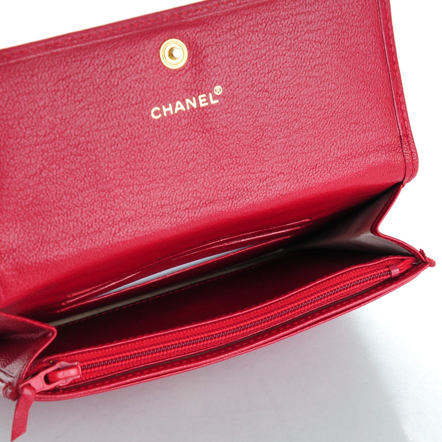 Chanel Goatskin Small Flap Wallet Red 5 of 8