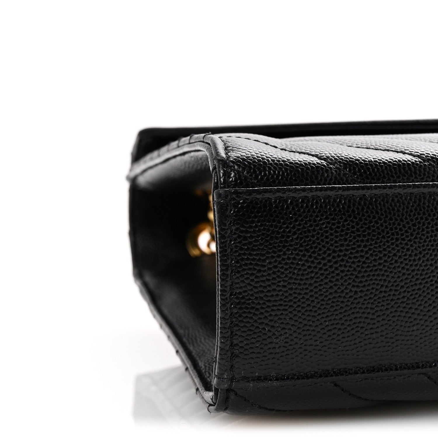 Saint Laurent Grain De Poudre Matelasse Chevron Large Monogram Satchel Black 8 of 9