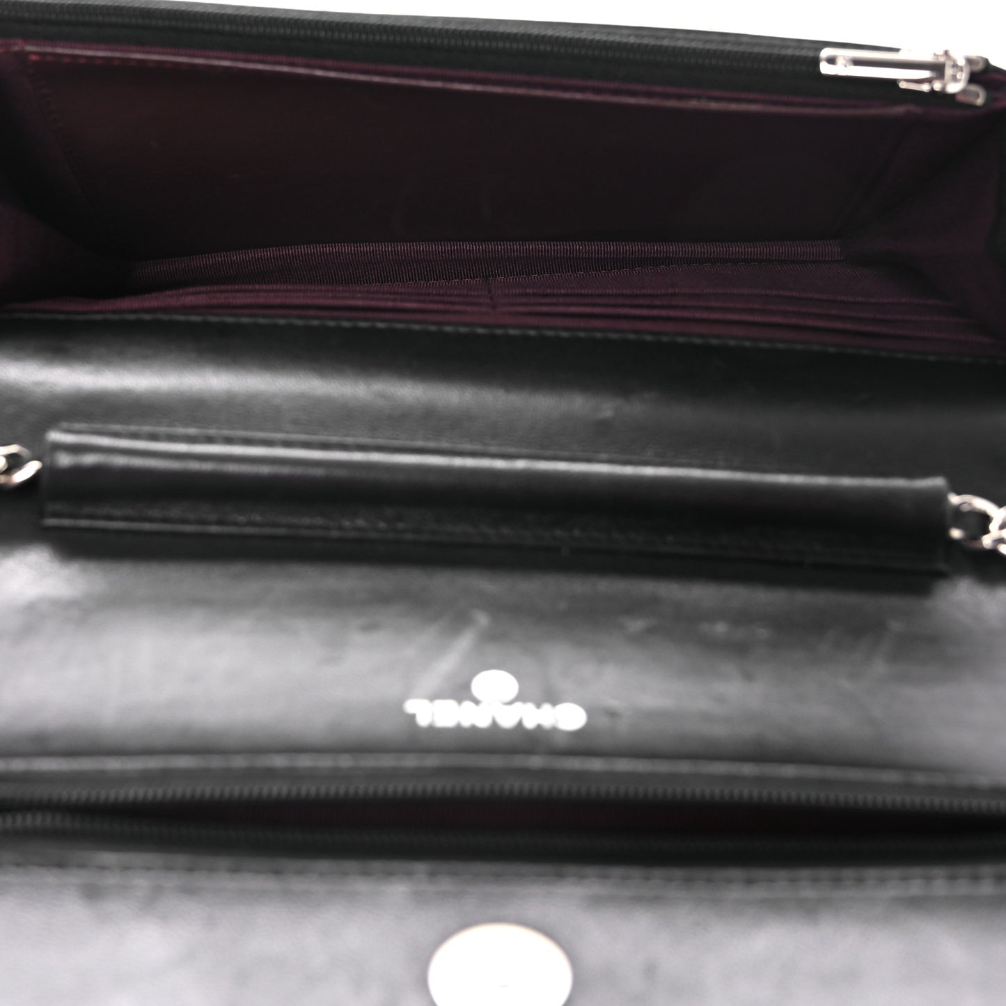 Lambskin Quilted Wallet On Chain WOC Black