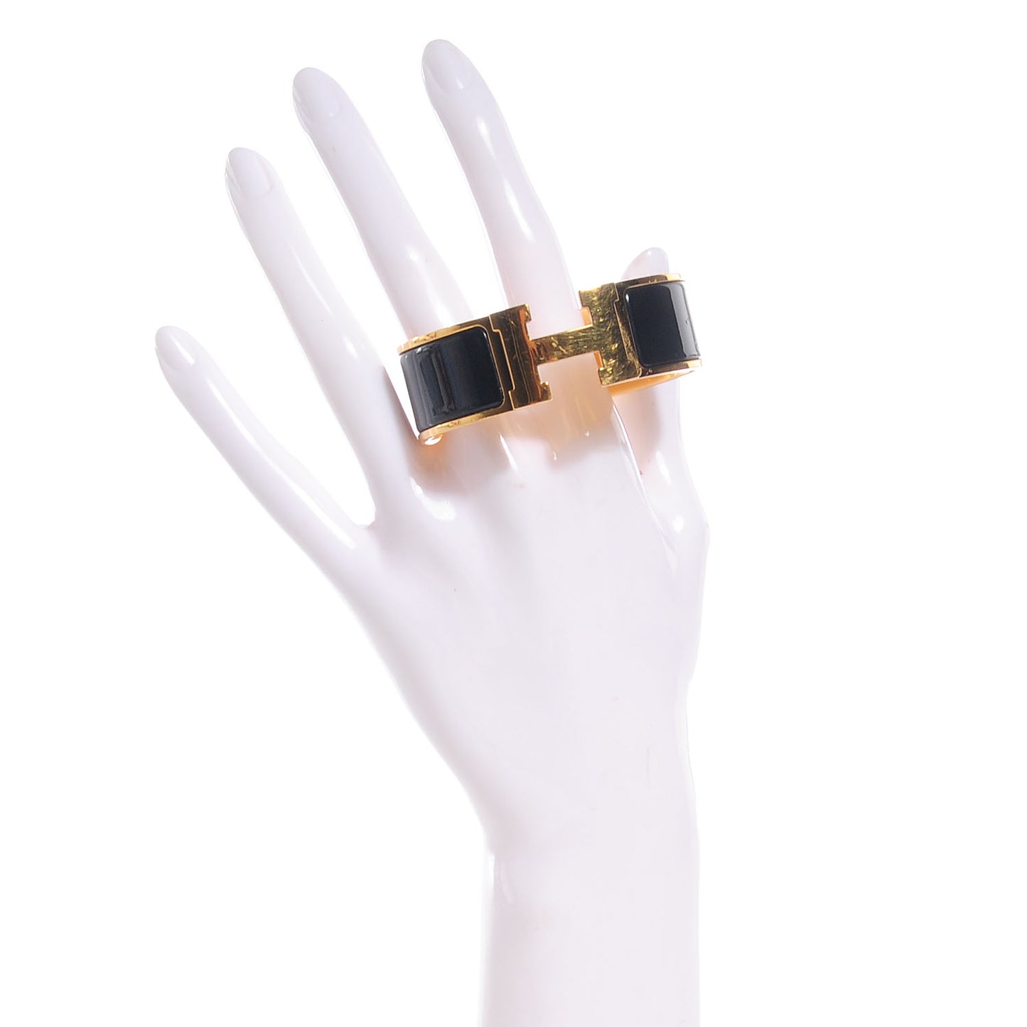 Enamel Wide Clic Clac H Bracelet PM Black