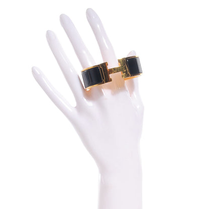 Hermes Enamel Wide Clic Clac H Bracelet PM Black 2 of 5
