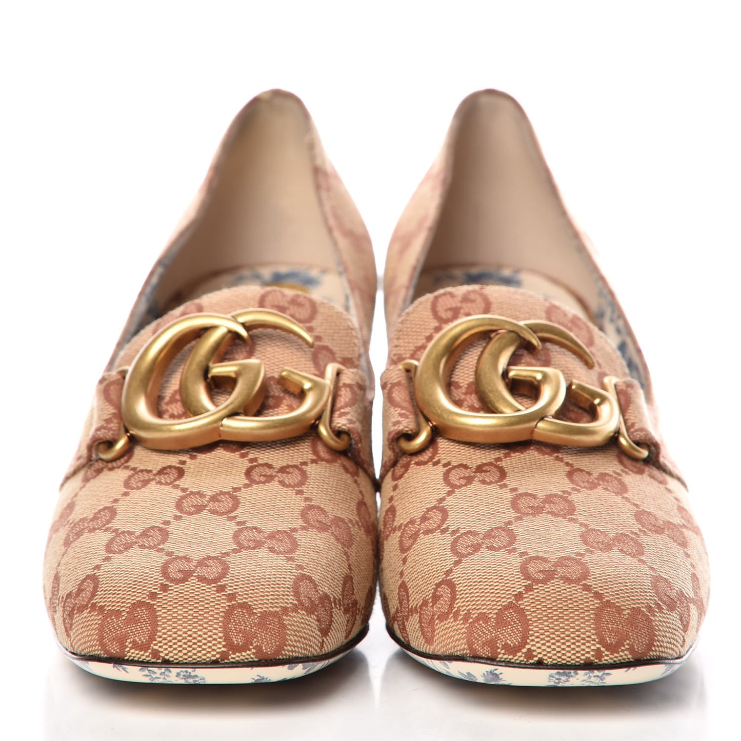 Monogram GG Victoire 55mm Loafer Pumps 40 Beige Ruggine