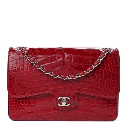 Chanel Alligator Jumbo Double Flap Red 1 of 12