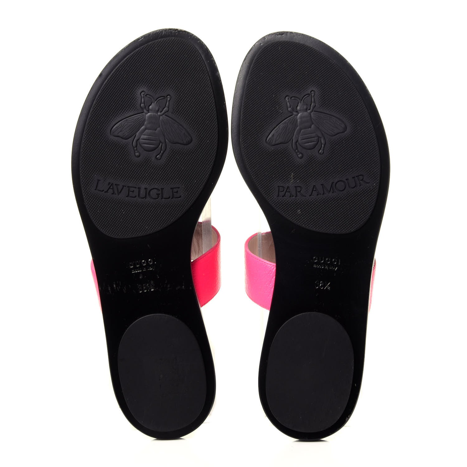 Gucci Calfskin GG Marmont Thong Sandals 38.5 Fuxia Fluo 7 of 9