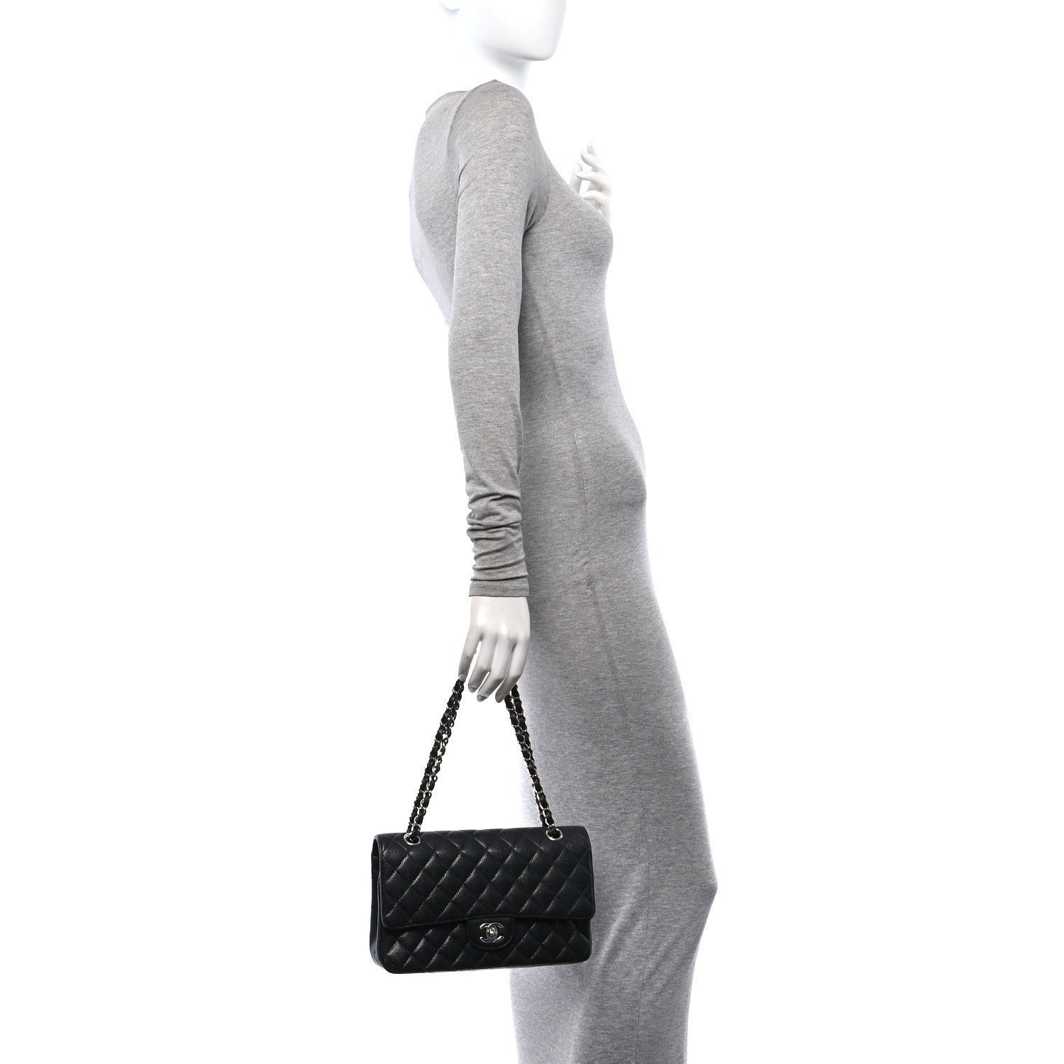 Chanel Caviar Quilted Medium Double Flap Black 2 of 13