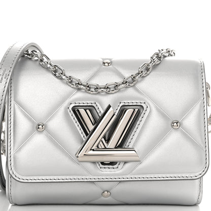 Louis Vuitton Metallic Calfskin Pillow Twist Shoulder Bag PM Silver 8 of 10