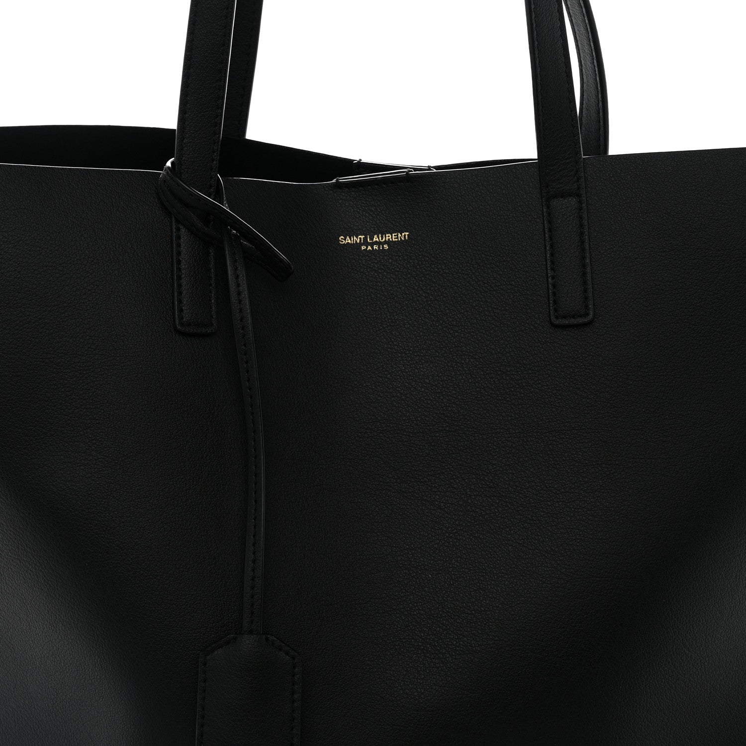 Saint Laurent Calfskin Large Shopping Tote Black 10 of 12
