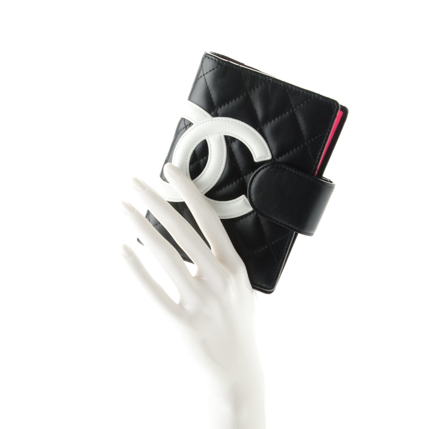 Chanel Calfskin Quilted Small Cambon Agenda Planner Black White 2 of 7