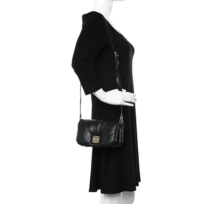 Loewe Shiny Nappa Lambskin Mini Goya Puffer Bag Black 2 of 10