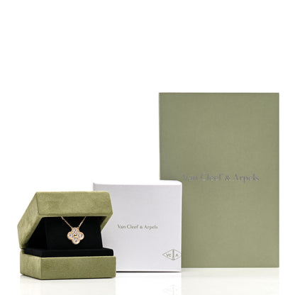 Van Cleef & Arpels 18K Yellow Gold Diamond Vintage Alhambra Pendant Necklace 5 of 5