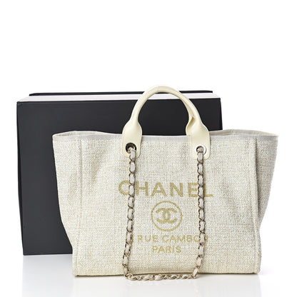 Chanel Canvas Medium Deauville Tote Ivory 9 of 9