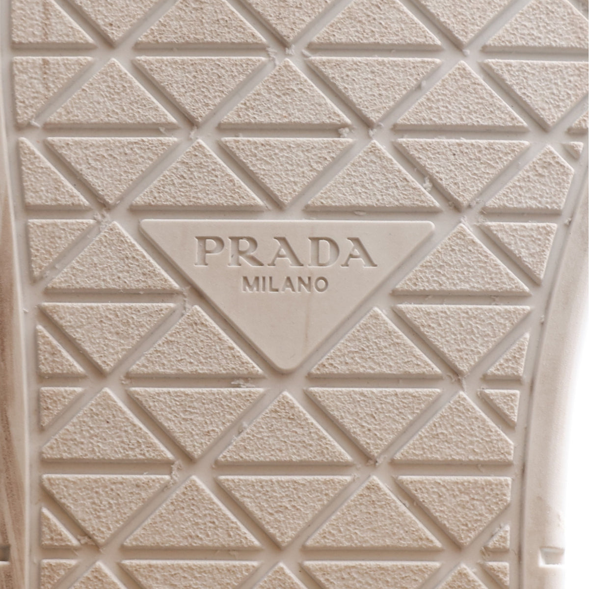Prada Vitello Rois Triangle Womens Downtown Platform Low Top Sneakers 41 Beige White 8 of 10