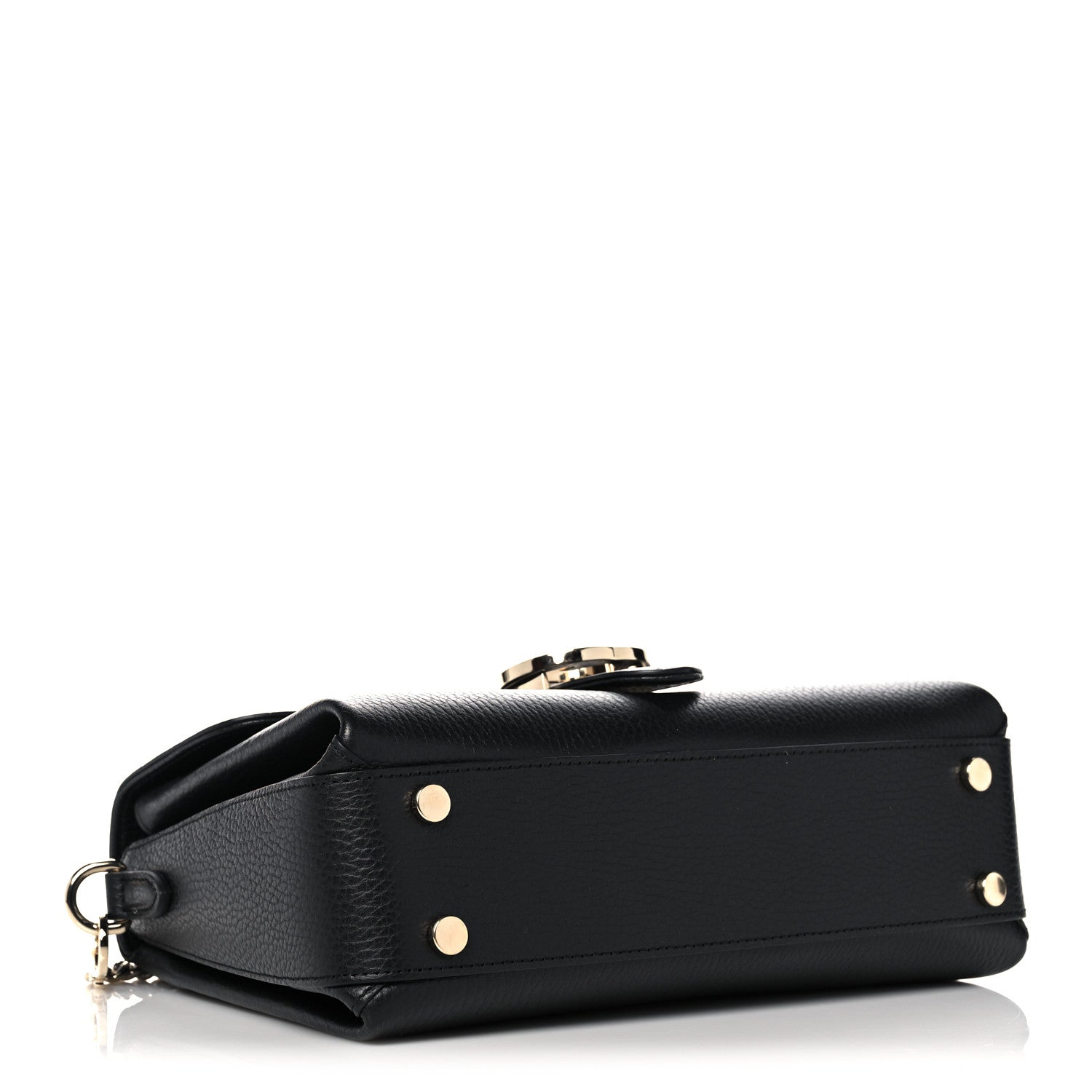 Gucci Dollar Calfskin Interlocking G Top Handle Shoulder Bag Black 4 of 12