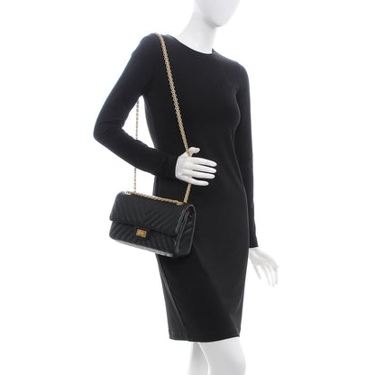 Chanel Sheepskin Chevron Quilted 2.55 Reissue 225 Flap Black 3 of 9