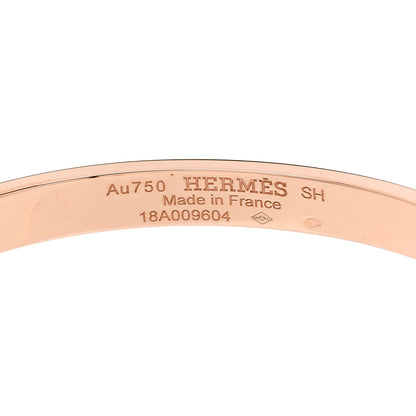 Hermes 18K Rose Gold Black Spinel PM Kelly Pave Bracelet SH 3 of 4