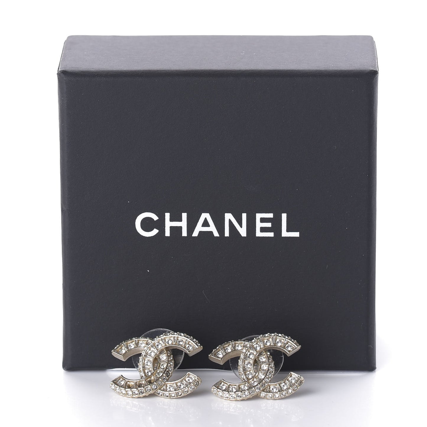 Crystal Timeless CC Earrings Light Gold