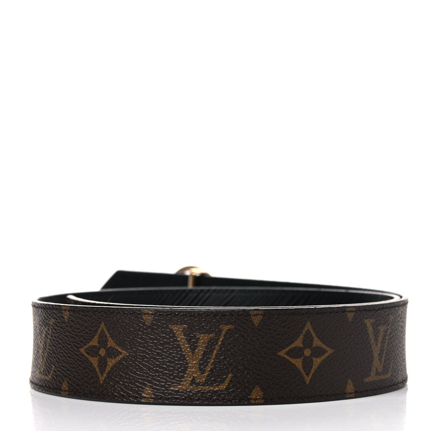 Monogram Epi 35mm LV Circle Reversible Belt 80 32 Black
