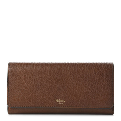 Mulberry Grain Vegetable Tanned Calfskin Continental Wallet Oak 1 of 12